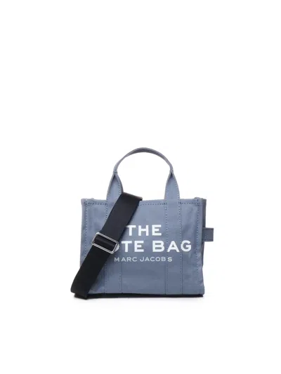 Marc Jacobs The Tote Small Cotton-canvas Tote Bag In Blue Shadow