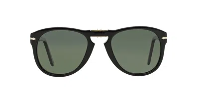 Persol 714 Round Frame Sunglasses In Black