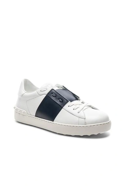 Valentino Garavani Leather Sneakers In Marine