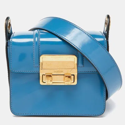 Lanvin Patent Leather Jiji Shoulder Bag In Blue
