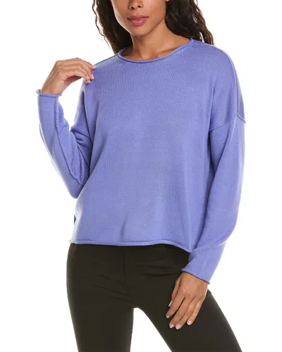 Eileen Fisher Boxy Pullover In Purple