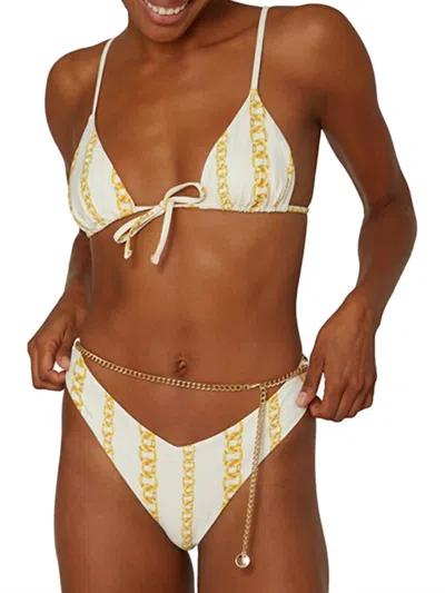 Weworewhat Belted Delilah Bottom In Chains Soft Yellow