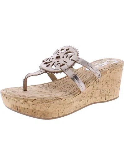 Circus By Sam Edelman Rocky Womens Lined Cork Slip On Wedge Sandals In Beige