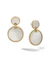 David Yurman Women's Elements Double Drop Earrings In 18k Yellow Gold In Mother Of Pearl