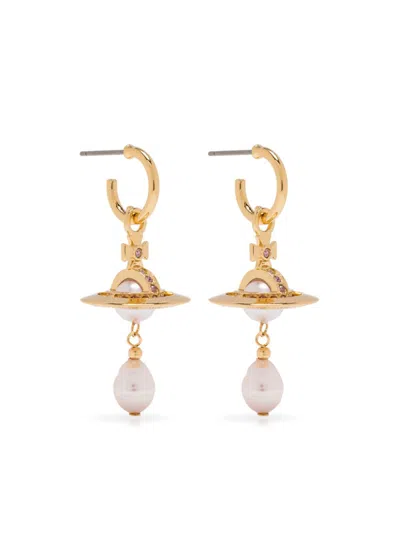 Vivienne Westwood Aleksa Amethyst Drop Earrings In Gold
