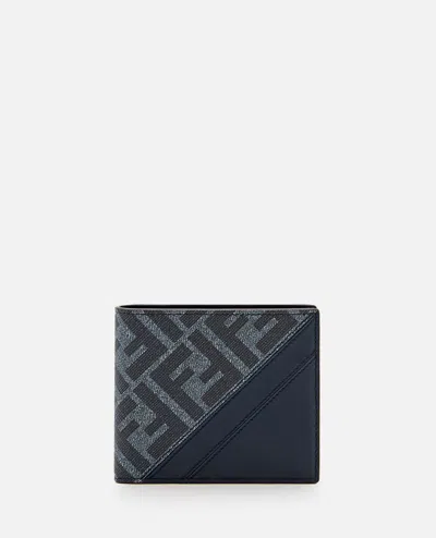 Fendi Diagonal Bi-fold Wallet In Black