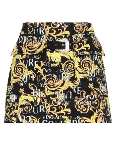 Versace Jeans Couture Woman Mini Skirt Black Size 6 Polyester, Elastane