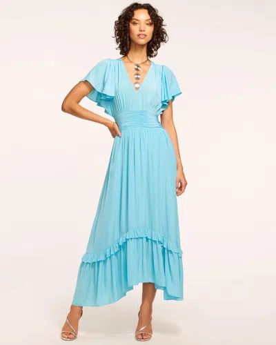 Ramy Brook Joanie Short Sleeve Maxi Dress In Isola Blue