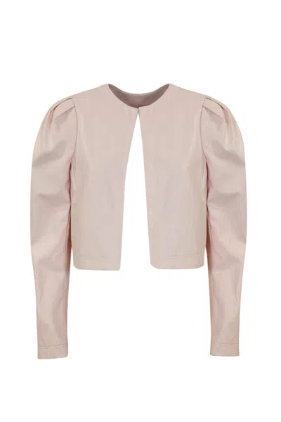 Twinset Faux Leather Jacket In Cupcake Pink