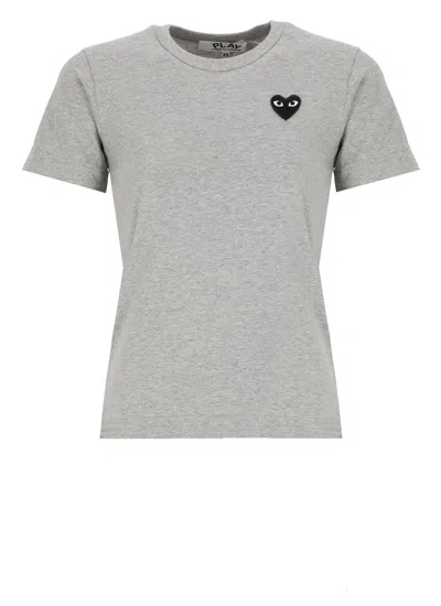 Comme Des Garçons Play Logo Patch T-shirt In Grey