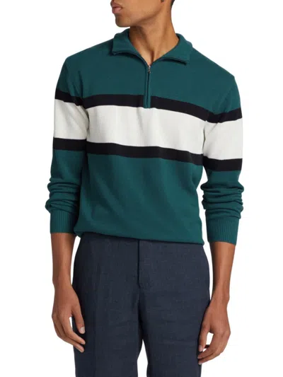 Saks Fifth Avenue Men's Collection Rugby Striped Sweater In Deep Lake