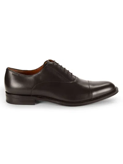 Bally Men's Leather Oxford Shoes In Chocolate