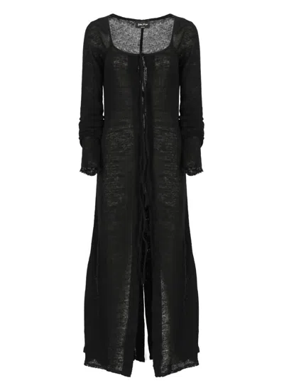 Andrea Ya'aqov Linen Cardigan In Black