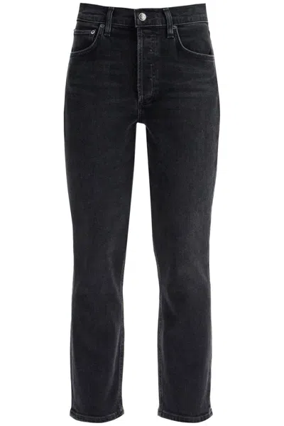 Agolde Cropped Riley Jeans By In Black
