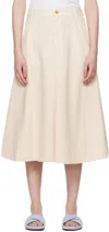 Apc Off-white Laurie Denim Midi Skirt In Beige