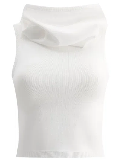 Alaïa Hooded Knit Top Tops White