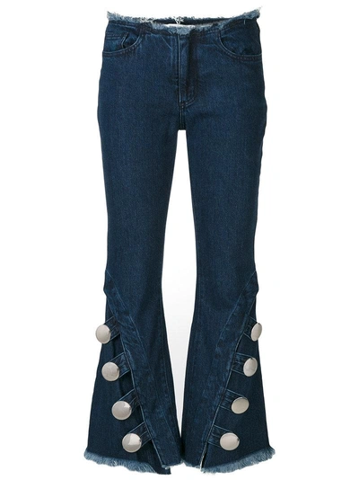 Marques' Almeida Marques Almeida Women's Blue Denim Buttoned Front Slit Jeans