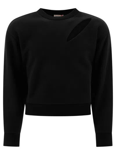 Alexander Mcqueen Slashed Sweatshirt In Black