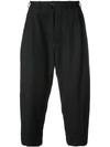 CASEY CASEY CASEY CASEY CROPPED TAPERED TROUSERS - BLACK,09HP101TWILLW12286127