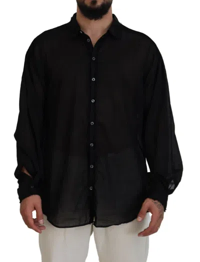 Dsquared² Black Cotton Collared Long Sleeves Formal Men's Shirt