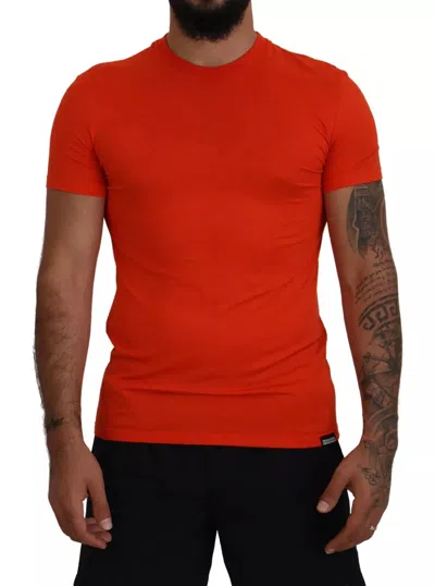 Dsquared² Orange Modal Short Sleeves Crewneck Men's T-shirt