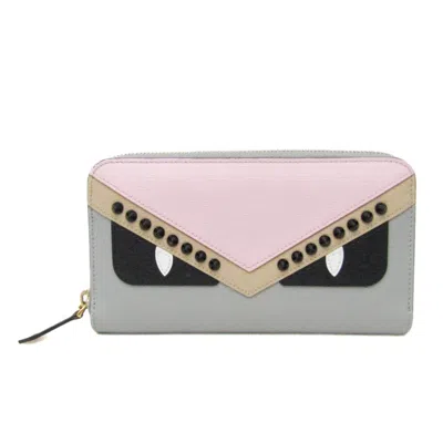 Fendi Monster Grey Leather Wallet  ()