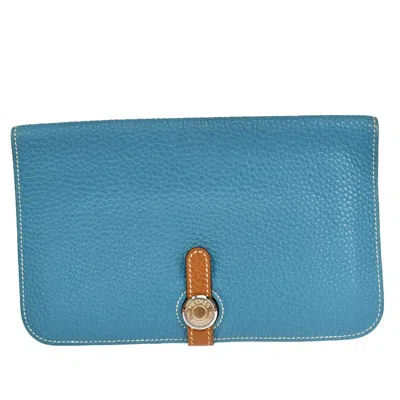 Hermes Hermès Dogon Blue Leather Wallet  ()