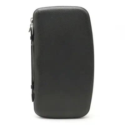 Pre-owned Louis Vuitton Atholl Black Leather Wallet  ()