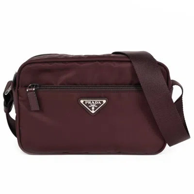 Prada Re-nylon Burgundy Synthetic Shoulder Bag ()