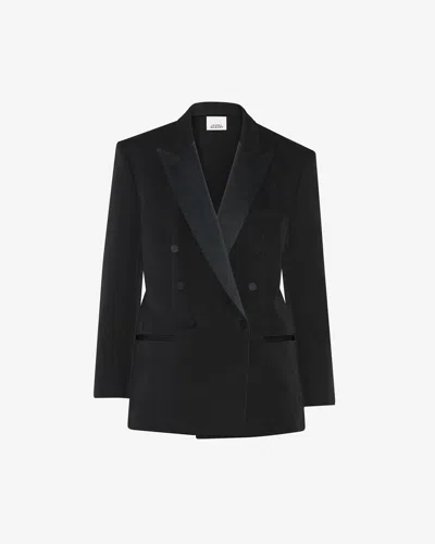 Isabel Marant Peagan Plain Wool Jacket In Black