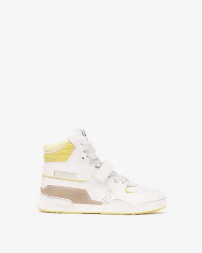 Isabel Marant White Alsee Sneakers In Light Yellow-yellow
