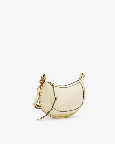 Isabel Marant Oskan Moon Shoulder Bag In Beige Leather In Cream