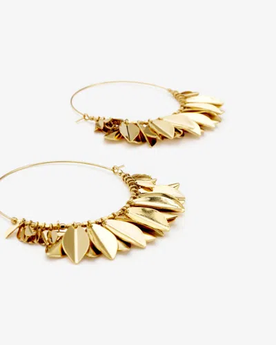 Isabel Marant Metal Shiny Leaf Earrings In Gold