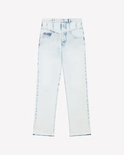Isabel Marant Noemie High-rise Straight-leg Jeans In Light Blue
