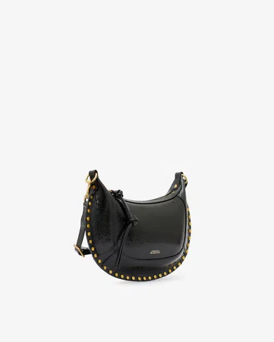Isabel Marant Oskan Moon Leather Shoulder Bag In Black