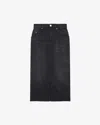 Isabel Marant Black Julicia Denim Midi Skirt In Faded_black