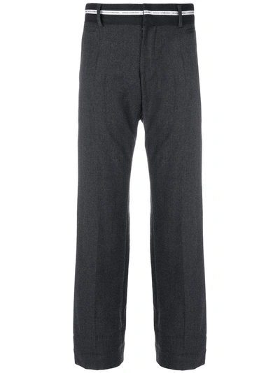 Pre-owned Dolce & Gabbana Banner Ribbon Waistband Trousers In Grey