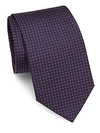 BRIONI Dot Embroidered Raw Silk Tie,0400094949848
