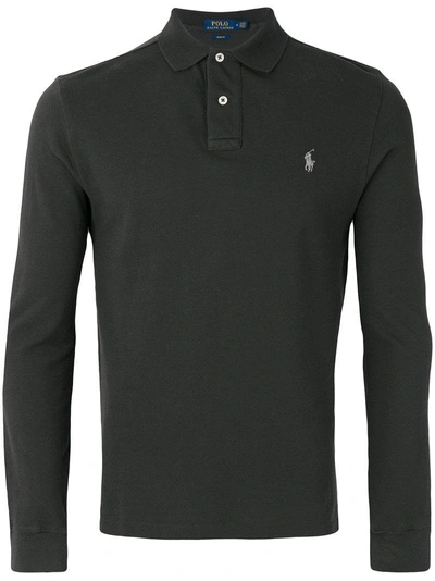 Polo Ralph Lauren Logo Embroidered Polo Shirt - Grey