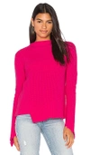 Generation Love Sage Asymmetric Distressed Sweater In Hot Pink