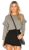 CURRENT ELLIOTT THE RUFFLE SWEATSHIRT WITH MINI POLKA STARS,9065 1330