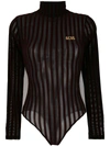 GCDS VELVET STRIPE HIGH NECK BODY,FW18W02103012351597