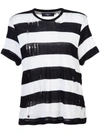 AMIRI distressed striped T-shirt,HANDWASH