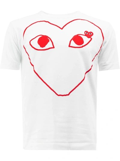 Comme Des Garçons Play White Outline Heart T-shirt