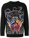 BALMAIN TIGER EMBROIDERED SWEATSHIRT,W7H6108I053B12356554