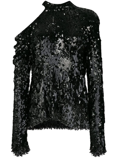 Magda Butrym Sequin-embellished Top In Black