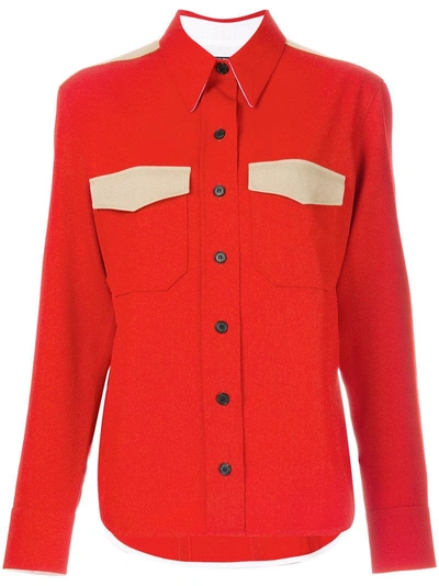 Calvin Klein 205w39nyc Colourblock Marching Band Uniform Shirt In Red
