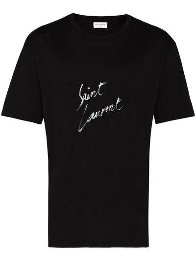Saint Laurent Oversized Signature T-shirt In Black