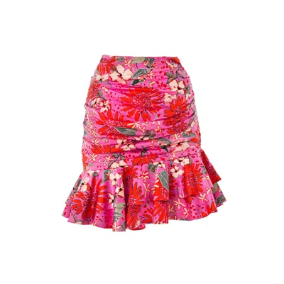 Lita Couture Summer Bouquet Mini Ruffle Skirt In Rose Gold