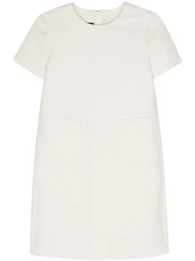 Emporio Armani Crrwneck Short Dress In White